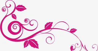 紫色卡通手绘精美树枝花藤免抠