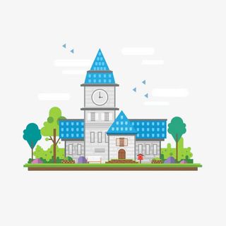 扁平化建筑图案免抠