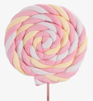 粉红黄相间的棒棒糖免抠