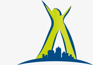 手绘人物脚下城市图案免抠