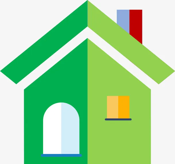 撞色的小房子免抠