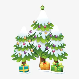 圣诞树和礼包免抠