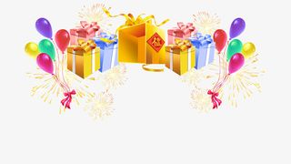 促销活动礼品礼包礼盒气球装饰素材免抠