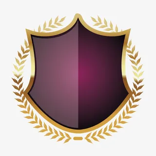 金色麦穗紫色盾牌免抠