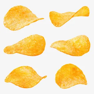 排列整齐的薯片实物免抠