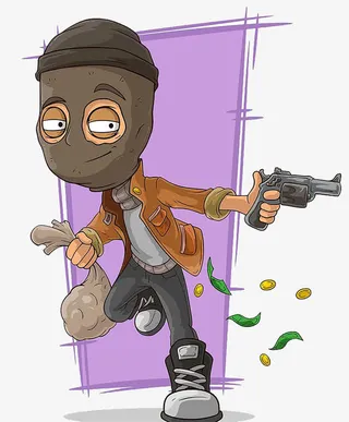 卡通捂眼劫匪免抠