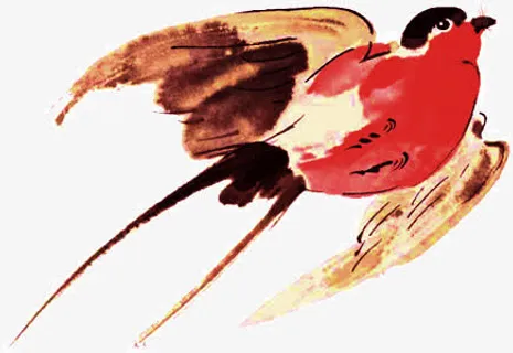 水墨画燕子免抠