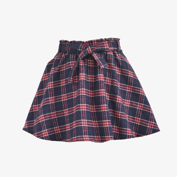 红蓝格子裙免抠