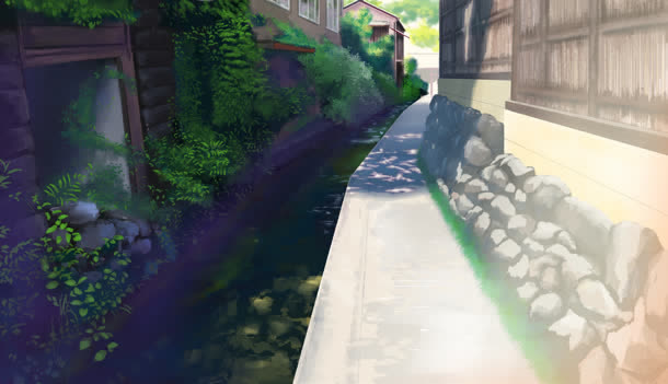手绘日本美丽风景免抠