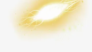黄色光效白色光圈效果免抠
