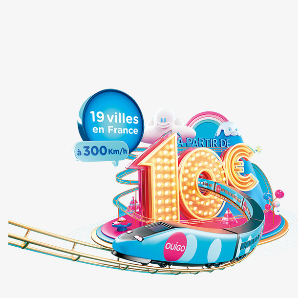 c4d卡通儿童游乐场小火车场景免抠
