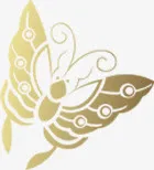 金色中国风蝴蝶免抠