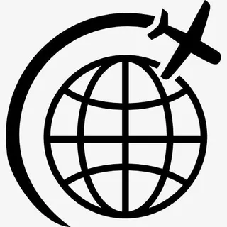 飞机飞行在环绕地球图标免抠 飞机飞行在环绕地球图标免抠