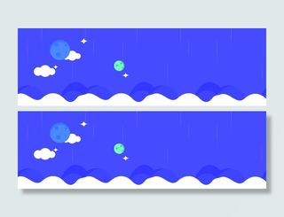 卡通扁平 云朵 banner海报背景高清