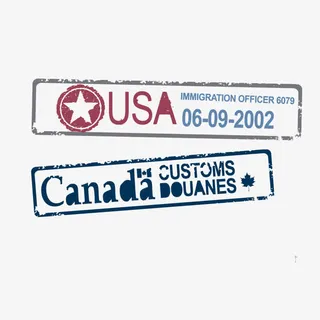 出国飞机签证印章免抠