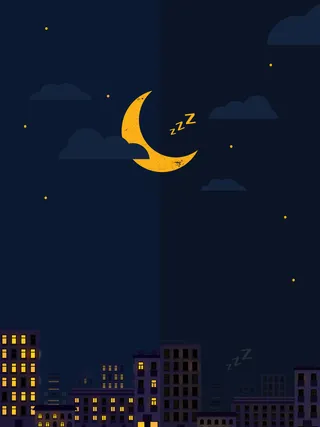 卡通夜景海报背景素材高清