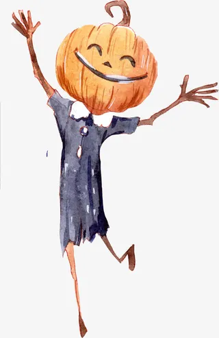 南瓜灯卡通人免抠
