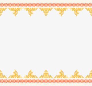 黄色简约花边花朵边框纹理免抠