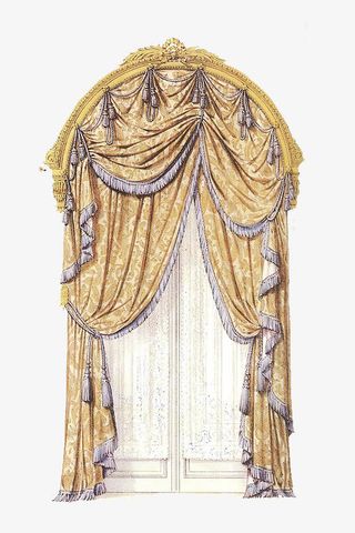 古典窗帘装饰免抠