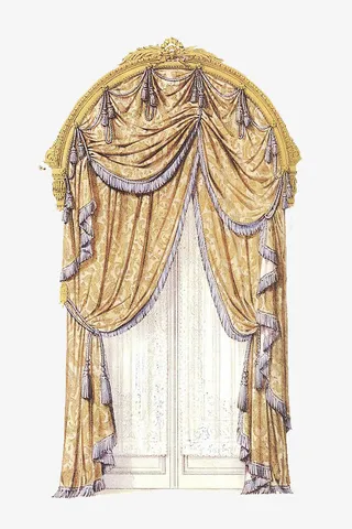 古典窗帘装饰免抠