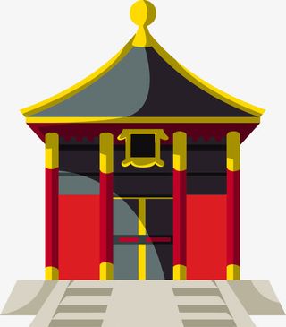 中国式建筑宫殿大门免抠