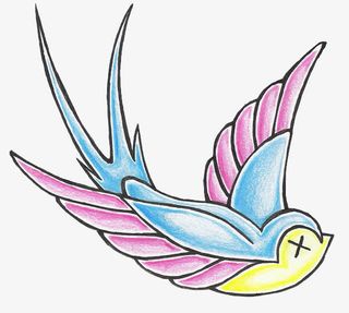 手绘飞翔的鸟免抠素材免抠