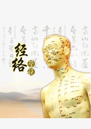 中医名片复古经络图片免抠