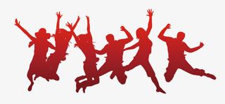 跳跃人物剪影免抠