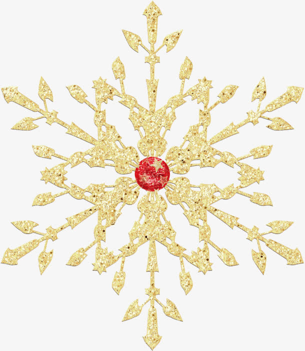 黄色雪花免抠
