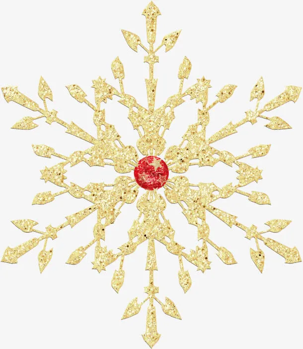黄色雪花免抠