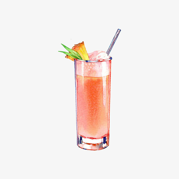 手绘卡通西瓜汁饮料免抠