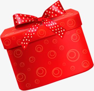 圆形卡通丝带礼盒免抠