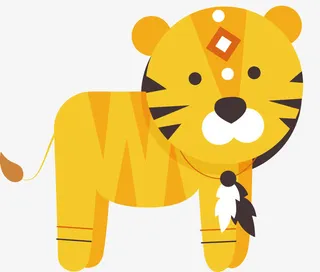 卡通老虎矢量图免抠