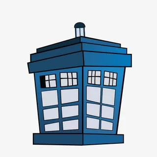 手绘卡通蓝色报亭免抠手绘/卡通卡通元素