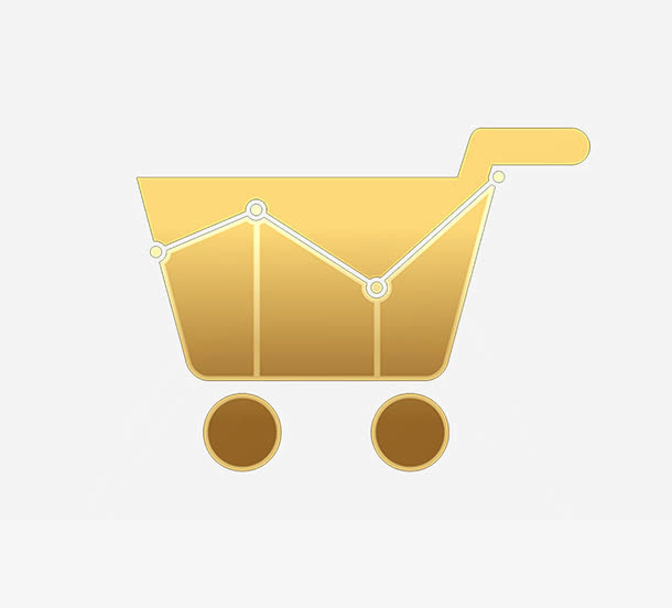 购物车金色免抠