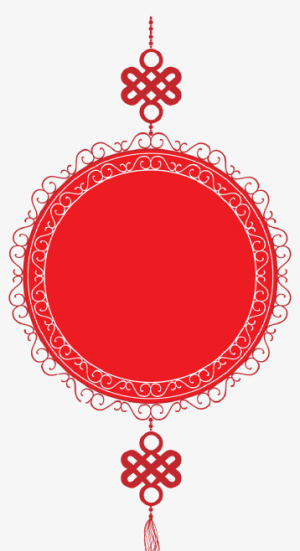 春节红色中国结元素免抠