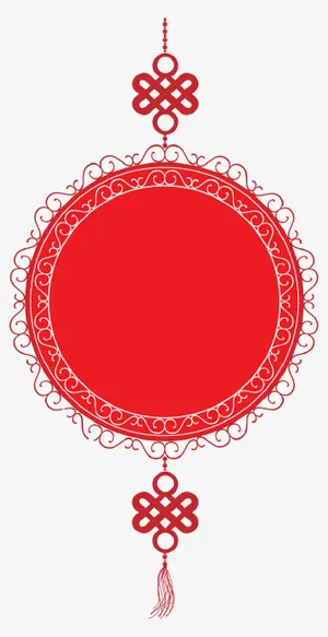 春节红色中国结元素免抠