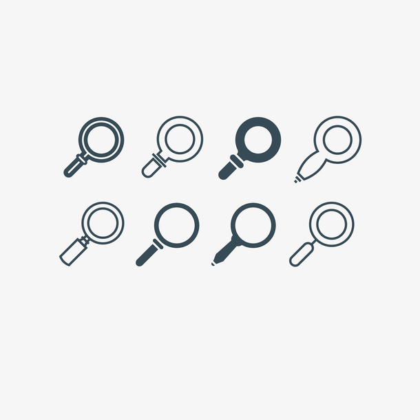 矢量简约线条卡通放大镜免抠