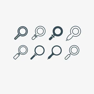 矢量简约线条卡通放大镜免抠