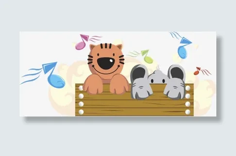 听音乐的老虎和大象免抠