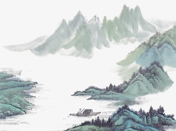 水墨画png透明免抠