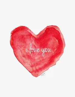 手绘水墨涂鸦爱心免抠