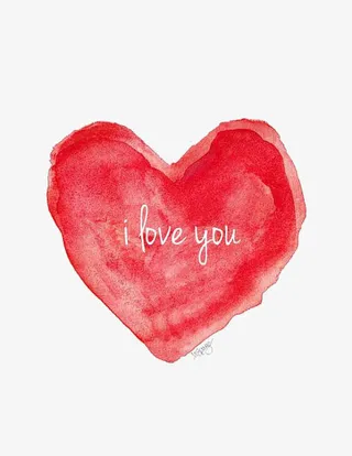 手绘水墨涂鸦爱心免抠