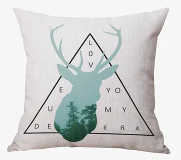 三角形装饰的抱枕实物免抠