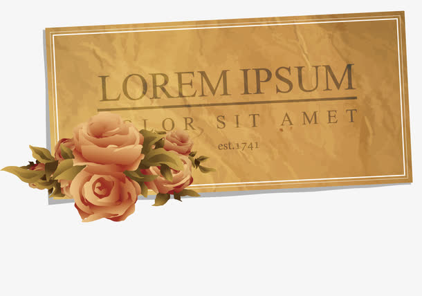 黄色复古边框免抠