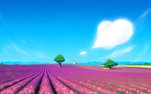 清新唯美薰衣草花海免抠