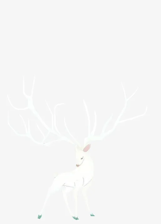 刺绣手绘麋鹿仙鹿免抠