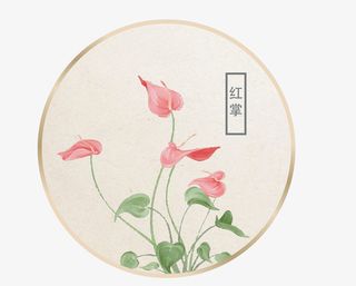 卡通古风扇子装饰图案免抠