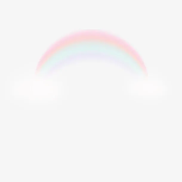 梦幻手绘彩虹免抠