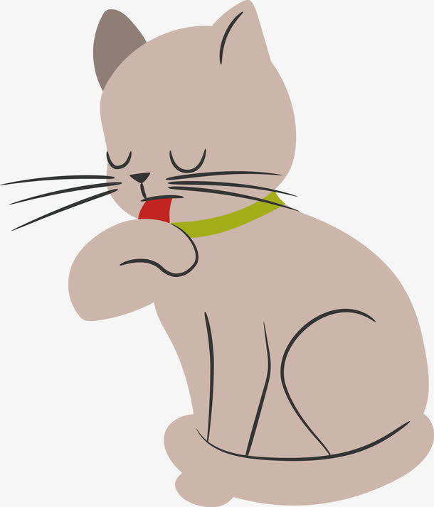 舔爪爪的小猫咪免抠